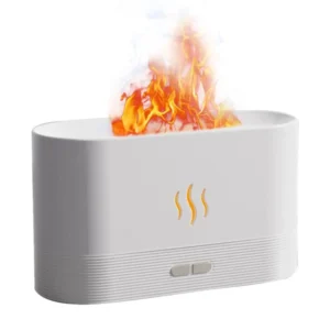 Flame Aroma Diffuser – Ultrasonic Cool Mist Humidifier with LED Flame Lamp Effect