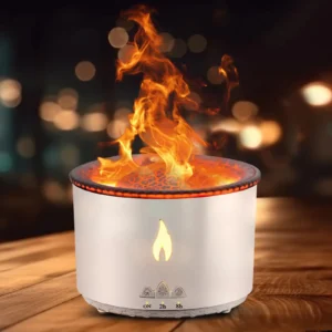 KINSCOTER Volcano Flame Aroma Diffuser – Jellyfish Smoke Ring Humidifier with Remote | 360ml