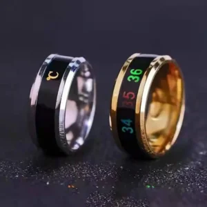 Smart Temperature Display Ring – Stainless Steel Body Temp Sensor Ring | Couple Jewelry